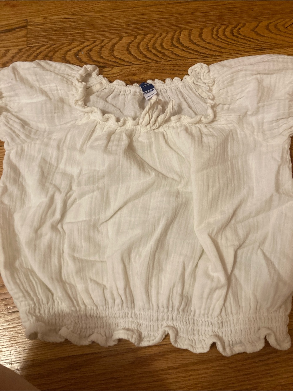 Old Navy White Off-Shoulder Smocked Top